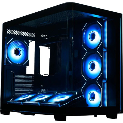 ������ XASTRA QR600 7ARGB C10-UC  Black ATX/Aquarium/Curve Glass //Led Strip/7x120mm ARGB PWM FM fans/Argb+PWM HUB 10port/ Type-C/ QR600-7FM12A-C10-UC-L