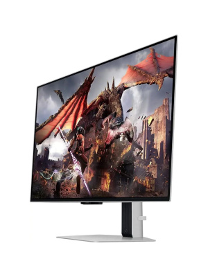 ������� SAMSUNG Odyssey OLED G8 G80SD S32DG800SI 32" UHD Smart OLED, 3840x2160, 240Hz, 0,03ms, 250�d/m, 1500000:1, HDR10 | 2xHDMI(2.1), DP(1.4), 2xUSB3.0 | HAS, Pivot, Swivel, InPSU, Speakers, Vesa 100, Silver