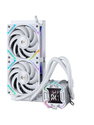 ������� �������� ���������� 1STPLAYER X-240E White / 2x120mm, ARGB, 7-segment display, 250W TDP / X-240E-WH