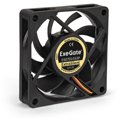 Exegate EX283371RUS ���������� ExeGate ExtraSilent ES07015S3P, 70x70x15 ��, ��������� ����������, 3pin, 2500RPM, 23dBA