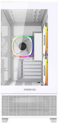 Powercase Vision Micro M3W, Tempered Glass, 3x 120mm ARGB PWM Fan, �����, mATX  (CVMMW-A3)