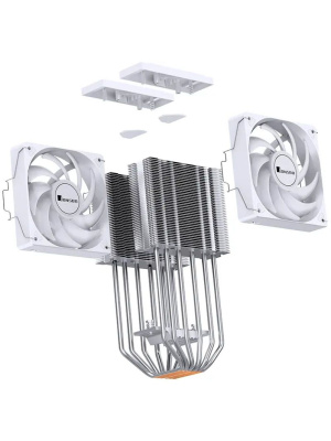 ����� JONSBO CR-3000E(Color) White LGA1700/1200/115X/AM5/AM4 (TDP 260W, PWM, 2 x 120mm Dynamic Multi-Color LED Fan, 7 �������� ������, �����, 4-pin) Retail