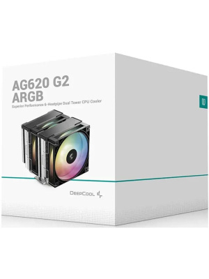 ����� Deepcool AG620 G2 ARGB Soc-AM5/AM4/1200/1700/1851 �����������/������ 4-pin 23.08-29.22dB Al+Cu 270W 1036gr Ret (R-AG620-BKAMMG2-G)