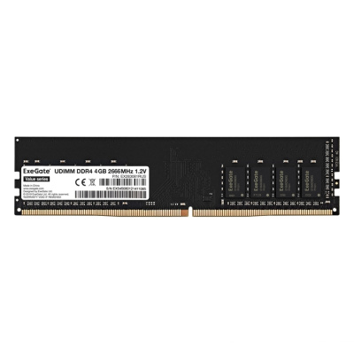 ������ ������ 4GB ExeGate Value, DIMM, DDR4, PC4-21300, 2666MHz, (EX283081RUS)