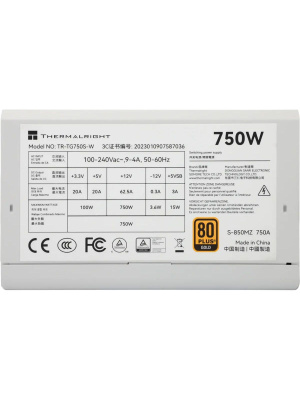 ���� ������� �� Thermalright TR-TG750S-W, 750W 80+ Gold (ATX, 3.0, PCIe 5.0, Non-modular)
