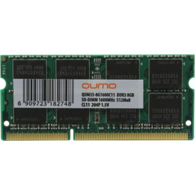 ������ ������ QUMO DDR3 SODIMM 8GB QUM3S-8G1600C11R PC3-12800, 1600MHz