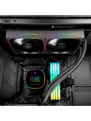 ��� Thermalright Frozen Horizon 240 Digital (240mm, LED temp., Black, ARGB/ Fans: 2x120mm, 68.9CFM, 28.2dBA, 2000RPM/ Pump height 53.2mm, Rad thickness 27mm/ S: 1700, 1200, 1851, 115X, AM5, AM4)