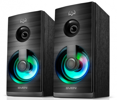 ������� � USB �������� SVEN SPS-512 ������ (2x3W, USB, RGB ���������, ������)