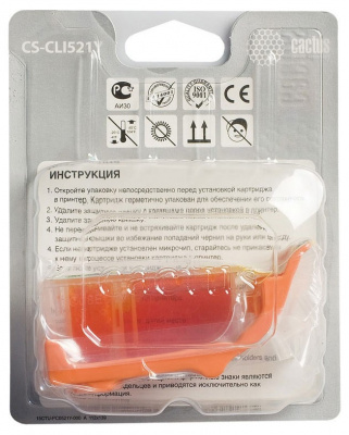 �������� �������� Cactus CS-CLI521Y ������ ��� Canon Pixma MP540/550/P620/630, MX860 (8, 2ml)
