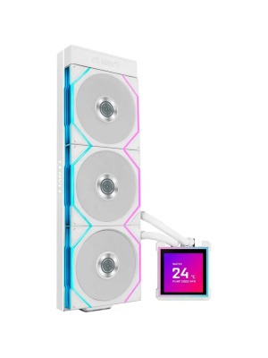 ������� �������� ���������� Lian Li HydroShift II LCD-S 360TL (GHS2LCDS36TFW WHITE) / 3.4" IPS LCD / 3x120mm ARGB PWM Fans / G89.GHS2LCDS36TFW.R0