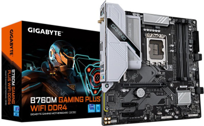 ����������� ����� Gigabyte B760M GAMING PLUS WIFI DDR4, B760, LGA 1700, mATX, Ret