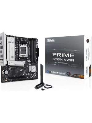 ����������� ����� ASUS PRIME B850M-A WIFI, AM5, B850, 4*DDR5, 4*SATA, 3*M.2, 4*USB 3.2, 4*USB 2.0, 4*PCIx16, 2* DP+HDMI, mATX; 90MB1LN0-M0EAY0