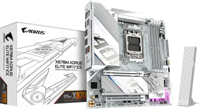 ����������� ����� Gigabyte X870M AORUS ELITE WIFI7 ICE, AM5, AMD X870, mATX, Ret