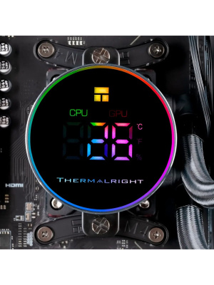 ������� �������� ���������� Thermalright Frozen Magic 360 Digital V2 Black ARGB Soc-AM5/AM4/1200/1700/1851 ������ 4-pin 28dB Al LCD Ret (F-MAGIC-360-DIGITAL-BL-ARGB-V2)