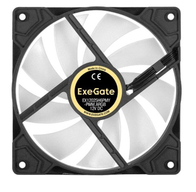 Exegate EX295971RUS ���������� 12� DC � ���������� ExeGate EX12025H6PMY-PWM.ARGB (120x120x25 ��, Hydraulic bearing (�����������������), 6pin, 1200RPM, ARGB ���������, 33dBA)