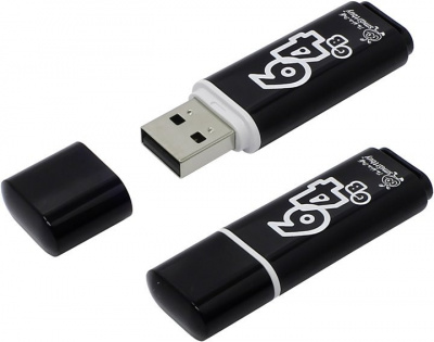 USB Flash ���������� 64Gb SmartBuy Glossy Black (SB64GBGS-K)