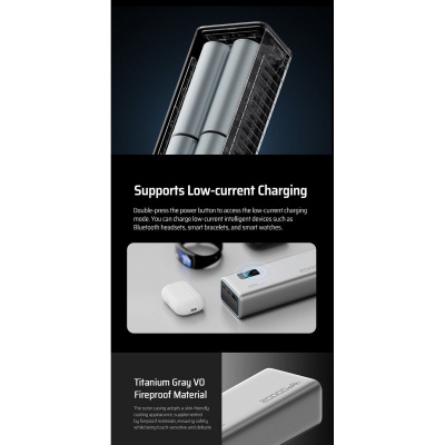 ������� ����������� CUKTECH 20000mAh PB200P 150W Type-C x2, USB-A x1