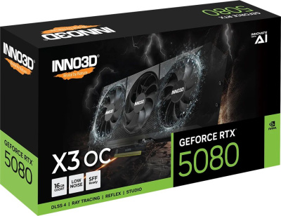 ���������� Inno3D NVIDIA GeForce RTX 5080 X3 OC 16Gb (N50803-16D7X-17603930)