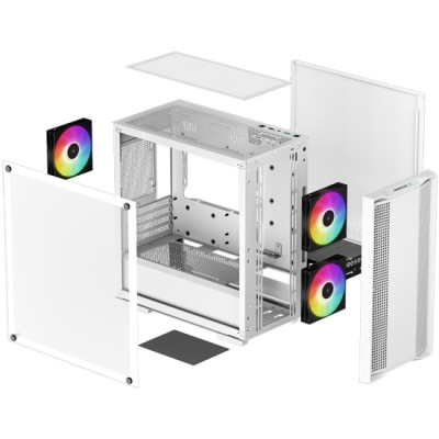 ������ DeepCool CC360 WH ARGB ��� ��, ������� ���� (���������� ������), �����, mATX