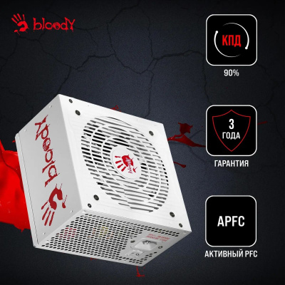 ���� ������� Bloody ATX 750W BD-PS750G 80+ gold (20+4pin) APFC 120mm fan 6xSATA Cab Manag RTL BD-PS750G-MW