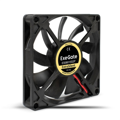 ���������� ExeGate ExtraSilent ES08015S2P (80x80x15 ��, Sleeve bearing (��������� ����������), 2pin, 1600RPM, 16,5dBA)