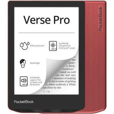 ����� ����������� PocketBook 634 Verse Pro Passion Red (�������) (6'' E-Ink Carta, 1448x1072 ���������, ���������, 16GB, WiFi, IPX8) (PB634-3-WW)