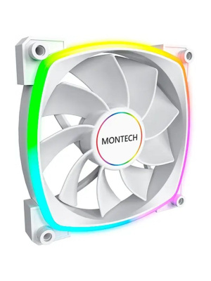���������� Montech RX140 PWM Reverse White / 140mm, 4pin PWM, 3pin ARGB, 600-1600RPM, 90.5CFM, 27.9dBA, Rifle bearing / RX140W