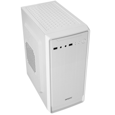 ������ MiniTower Ginzzu B185 White mATX,2xUSB2.0, �����,w/o PSU, w/o fan (Ginzzu B185)