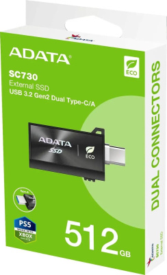 ���������� SSD A-Data USB3.2 Gen2 512GB SC730-512G-CACTI SC730 ������