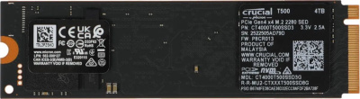 ������������� ���������� SSD Crucial T500 4TB PCIe Gen4 NVMe M.2 SSD CT4000T500SSD3
