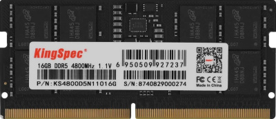 ������ DDR5 16GB 4800MHz Kingspec KS4800D5N11016G RTL PC5-38400 CL40 SO-DIMM 288-pin 1.1� single rank Ret